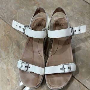 UGG Women's White Leather Sandals